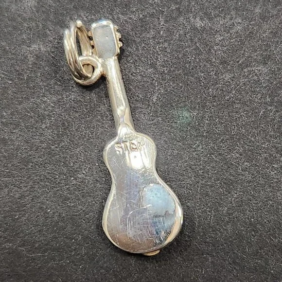 NWT Vintage Cellini Sterling Silver Guitar Charm - Picture 2 of 4
